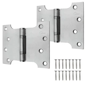 Parliament Hinge Pair Heavy Duty - 102x126x3mm - Satin Stainless Steel - Picture 1 of 10