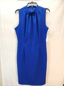 Alexia Admor Dress Womens Size Large Royal Blue Sleeveless Midi Sheath - Picture 1 of 9