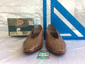 RODO Leather Low 1.5"Heel Pumps Women's 7.5 Shoe from Italy Brown Croco Embossed - Bild 1 von 11