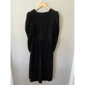 Vintage Laura Ashley Black Corduroy Dress - Picture 1 of 10
