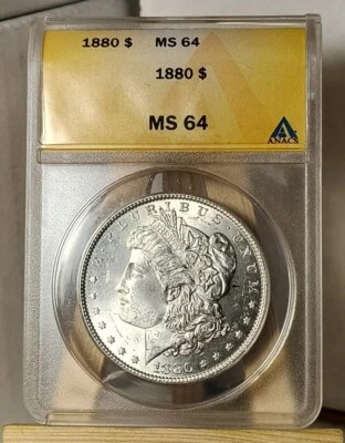 1880-P MORGAN DOLLAR -ANACS MS 64!-VAM 25!!- HIT LIST 40 SET!!! - Image 1 of 4