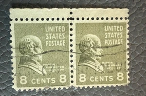 (2) Estampillas postales de Estados Unidos de 1938 de Martin Van Buren de 8 centavos - Imagen 1 de 2