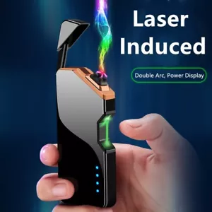 Dispositivo de plasma encendedor láser recargable Tesla de doble arco USB negro 2 ENERGÍA CALIENTE - Imagen 1 de 12