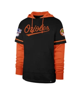 Felpa con cappuccio uomo pullover corto Trifecta nero/arancione Baltimore Orioles '47 - Foto 1 di 13