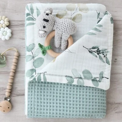 Baby Blanket 2 Layers Waffle Fabric Towel for Newborn Wrap - Image 1 of 4