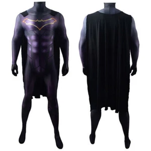 The Batman Jumpsuit Bruce Wayne Suit Cosplay Costume Halloween Party Adult Kids - Picture 1 of 8