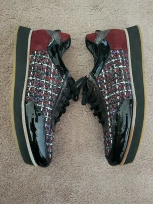 Zapatos con cordones AQUATALIA tweed gris, rojo y charol 10 Italia Foto 1 de 4