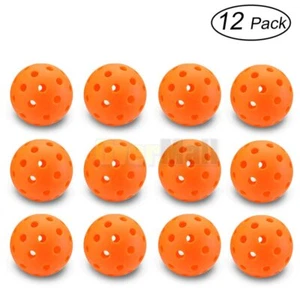 12 Pack Pickleball Balls Set 40 Holes Outdoor for Game Training - Orange - Picture 1 of 9