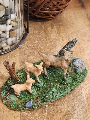 2009 Lemax Village A DOE AND HER FAWNS Deer Village Table Accent Figure 93741 - Image 1 of 4