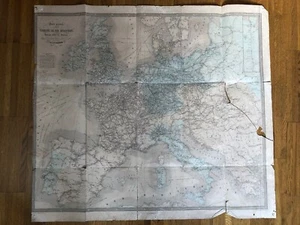 Map GENERALKARTE DER EUROPÄISCHEN EISENBAHNEN Chartier um 1860 Züge - Bild 1 von 6