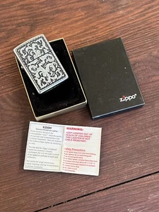 Unused Zippo Lighter 2003 W/ Box & Papers Patterned - Picture 1 of 7
