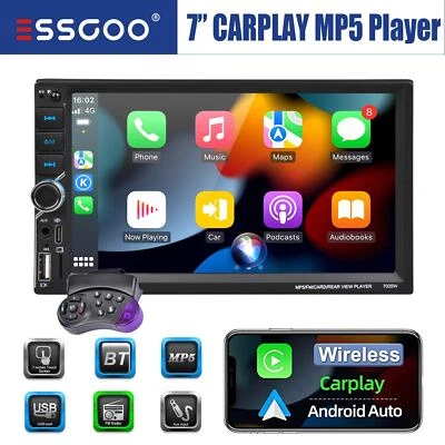 Autoradio 7" Wireless Carplay Android Auto Bluetooth Touch Screen 2 DIN USB AUX - Immagine 1 di 4