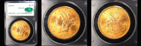 1899 $20 PCGS/CAC MS62-POP38-RATTLER-PQ LIBERTY HEAD DOUBLE EAGLE Cover