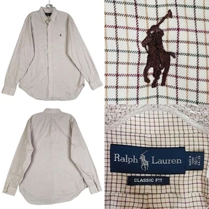Polo Ralph Lauren Shirt Button Down Mens Size 16.5 Large Tan Fall Plaid LS - Picture 1 of 10