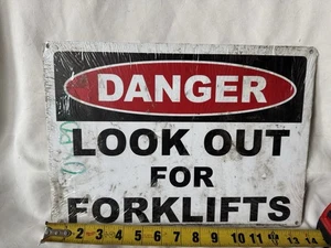 DANGER LOOK OUT FOR GABEL LIGHTS Industrieschild 14x10 - Bild 1 von 2