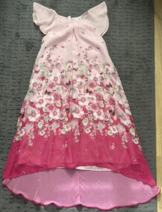 Baker By Ted Baker Girls Pink Floral, Butterfly Dress - Age 11 Years Or 10-11 - Picture 1 of 5
