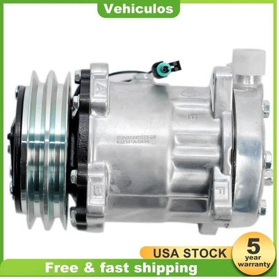 87026034 Compresor de aire acondicionado SD7H15 para International / Kenworth / Mack / New Holland Foto 1 de 4