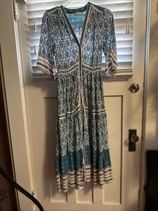 FP TO LOVE Dress Women's Size Small Bohemian Print Button Up Long Dress. - Picture 1 of 18