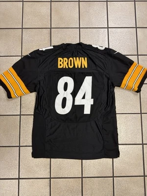 Футболка мужская Nike Antonio коричневая Pittsburgh Steelers средний размер черная No84 с нашивками NFL - Изображение 1 из 4