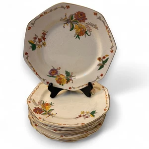 John Maddock & Sons Platos de Ensalada Floral Marfil Real 8.7" Inglaterra Años 30 Lote 11 - Imagen 1 de 12