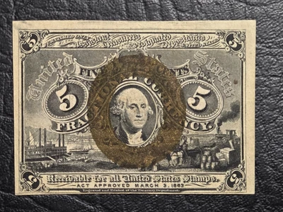 High Grade Series of 1863 Five Cent Washington Fractional Currency - Image 1 of 2