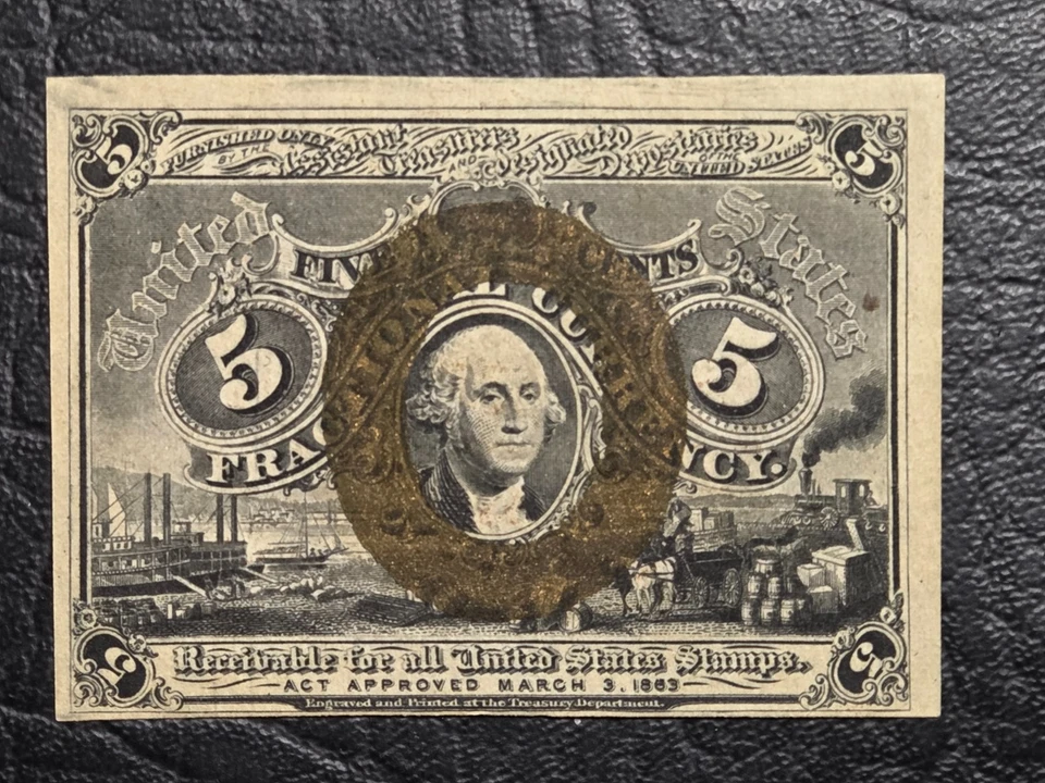 High Grade Series of 1863 Five Cent Washington Fractional Currency - Image 1 of 2