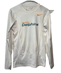 NFL MIAMI DOLPHINS Game Used White NIKE L/S Compression DRI-FIT Size Medium - Picture 1 of 7