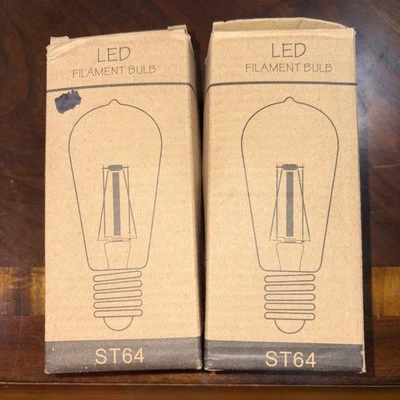 ST64 Vintage LED Filament Light Bulb 4W E27 Dimmable 2700K 110 V-Edison ShapeNIB - Image 1 of 3