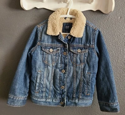 Chaqueta vaquera Gap Kids azul forrada Sherpa Trucker XS talla 4/5 Foto 1 de 4