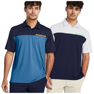 Under Armour Mens T2G Tee-To-Green Colour Block Polo Shirt Short Sleeve Top Golf - Picture 1 of 5