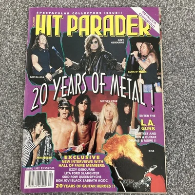 Hit Parader April 1992 20 Years Of Metal Metallica Ozzy Guns & Roses Crue - Image 1 of 4