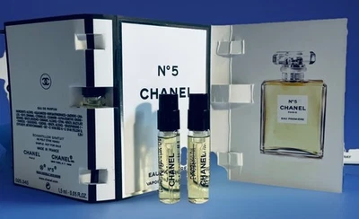 2 X Chanel No 5 Eau Premiere EDP Parfum, 1,5 мл образцы на карте сняты с производства.  - Изображение 1 из 4