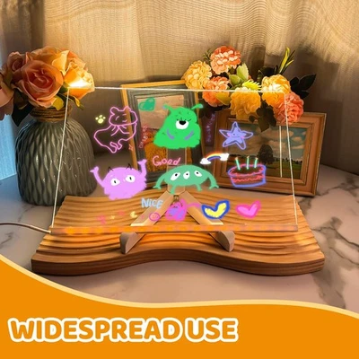 LED Note Board with Colors, Acrylic Dry Erase Board with 7 Pens for Home Office - Image 1 of 4