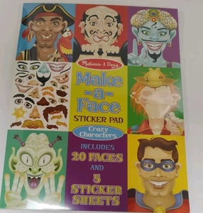 Melissa & Doug Make-a-Face Sticker Pad Crazy Characters 20 Faces New Sealed - Picture 1 of 2