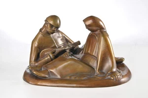Ernst Barlach (1870-1938), Bronze, Russ. Liebespaar / Russian couple, 1908 - Bild 1 von 3
