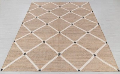Natural Jute Ivory High Quality Hand Woven Premium Quality Boho Style Rug, - Image 1 of 4