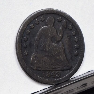 1843 Seated Half Dime - Good Details, Dark & Scratches (#59321-L) - Image 1 of 4