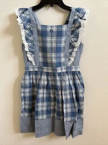 Polo Ralph Lauren Big Girls Plaid Madras Sleeveless Dress Blue Size 12 - Picture 1 of 4