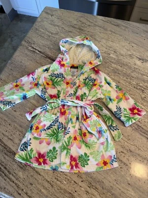 Girls' Size 5/6 Toddler Náutica Short Sleeve Tropical  Floral Bathrobe Towel - Image 1 of 4