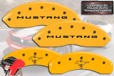Ford "Mustang" V6 2015-2017 delanteras + traseras amarillas MGP cubiertas de pinza de freno "Pony" Foto 1 de 4