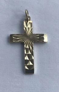 Georg Jensen 9ct Yellow Gold Sunburst Cross Pendant - Picture 1 of 7