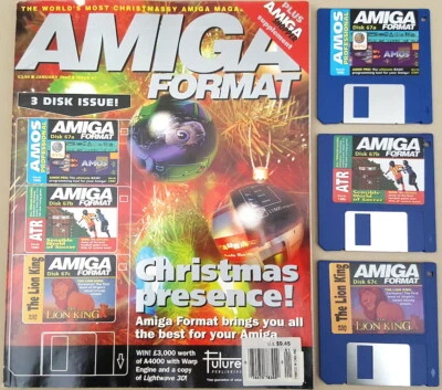 Amiga Format Magazine w/Disks ©Jan.1995 AMOS PRO SensibleSoccer Lion King +MORE - Image 1 of 4