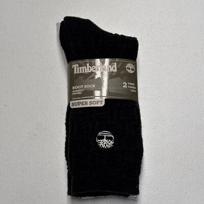 Paquete de 2 calcetines acolchados Timberland para mujer negros azules súper suaves OSFM nuevos Foto 1 de 4