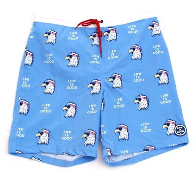 Bañador Life Is Good azul forrado 50+ UPF Board Shorts para hombre XL NUEVO CON ETIQUETAS Foto 1 de 2