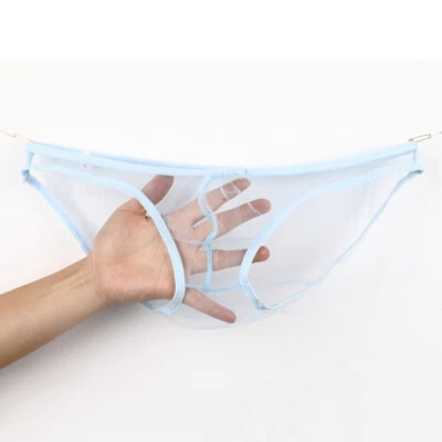 Mens Sheer Mesh See-through Bikini Briefs Underwear Thong G-string/Underpants - Image 1 of 4