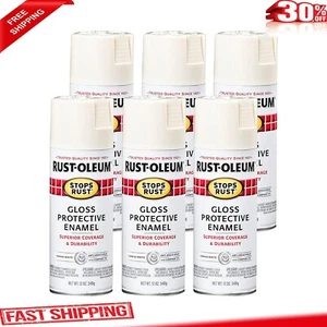 Rust-Oleum 7789830-6PK Stops Rust Spray Paint, 12 oz, Gloss Canvas White, 6 Pack - Picture 1 of 11