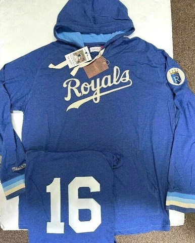 BO JACKSON KANSAS CITY ROYALS THROWBACK HOODY JERSEY 2X 3X 4X MITCHELL & NESS Cover
