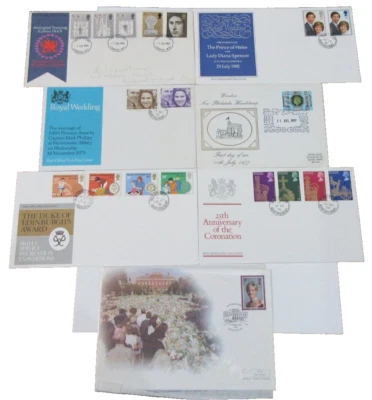 QUEEN ELIZABETH II VARIOUS ROYAL STAMP COVERS X 7 - PLEASE SEE PHOTOGRAPHS - Image 1 of 4