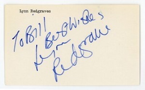 Vintage HAND-SIGNED Autograph SIGNATURE Actress LYNN REDGRAVE