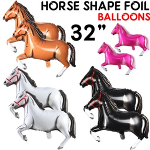 32" Horse Foil Balloon Kids Birthday Baloons Decoration Animal Supplies Helium - Picture 1 of 6